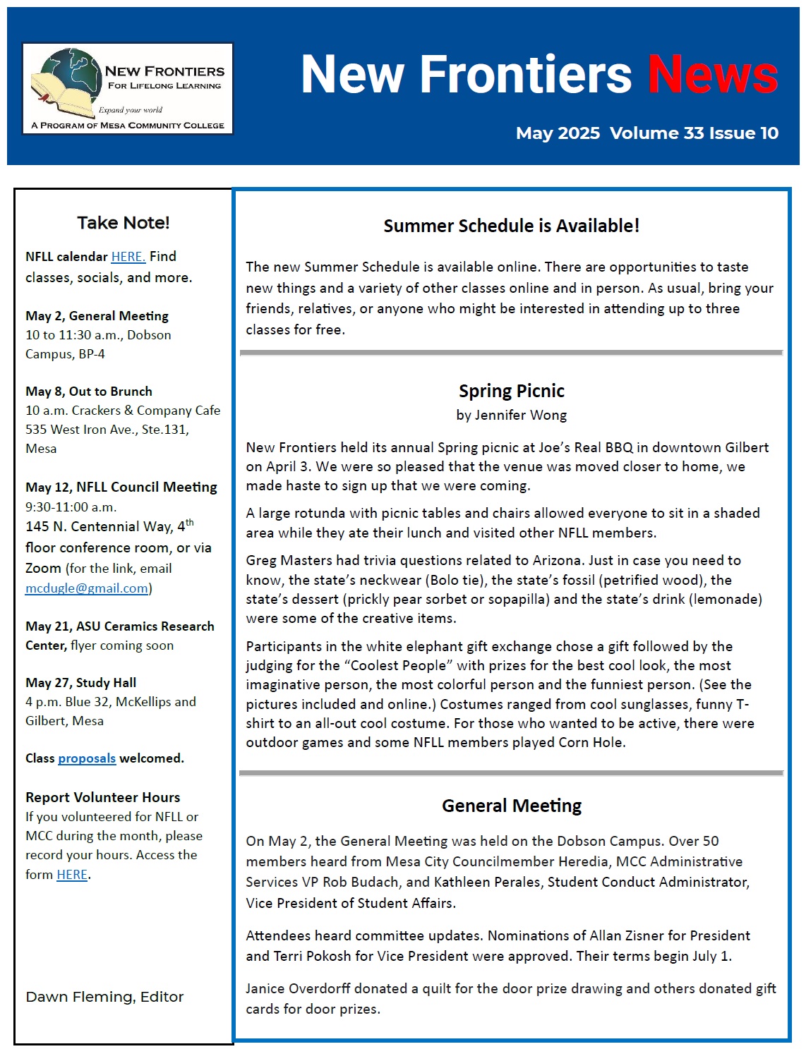 May 2025 newsletter