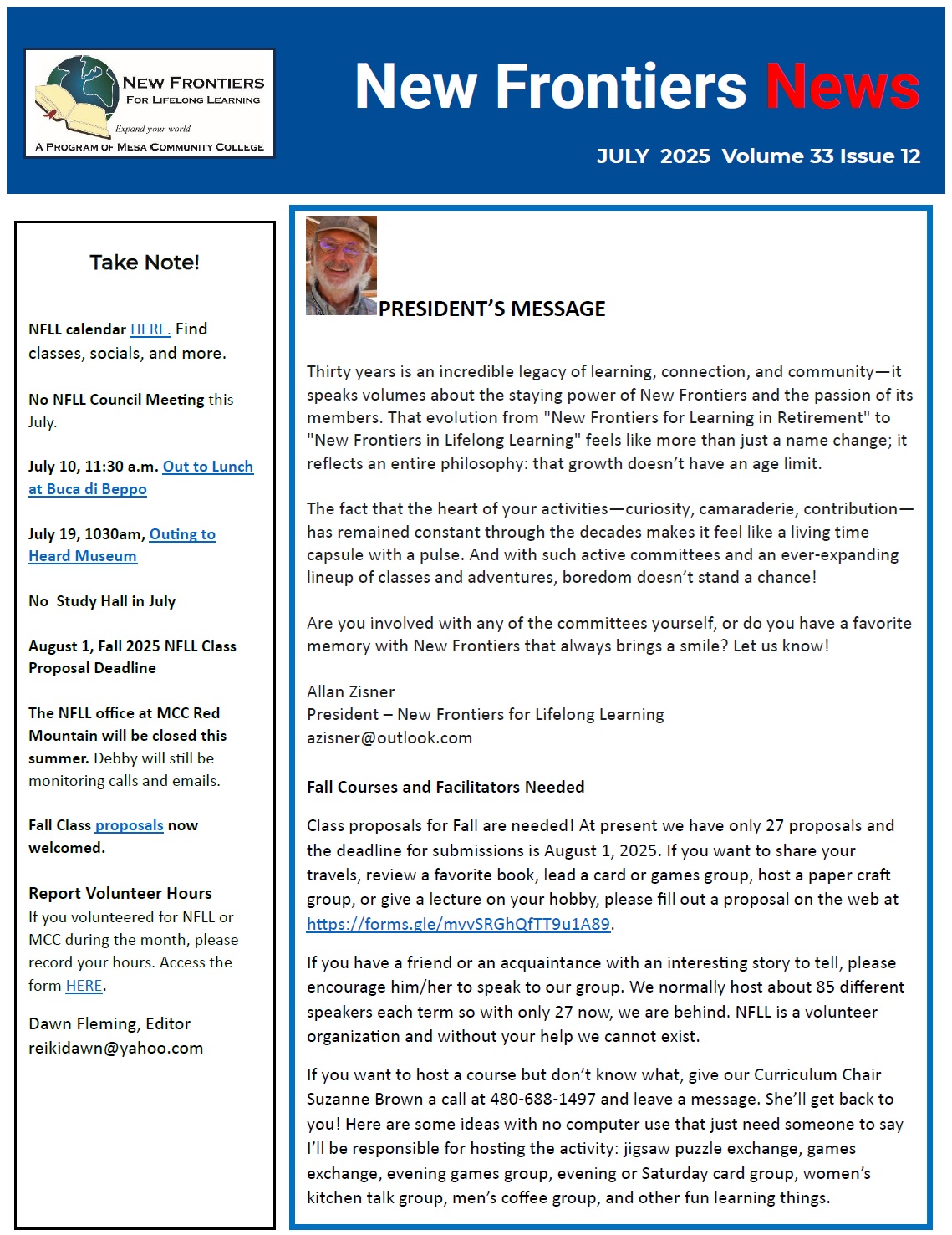 July 2025 newsletter