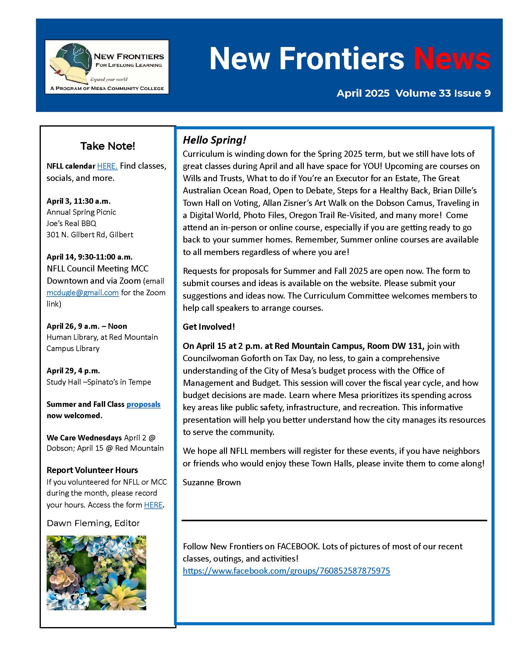 April 2025 newsletter