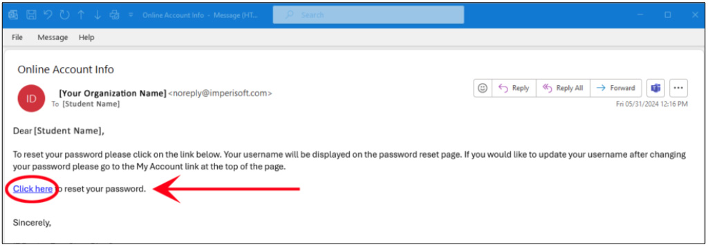 Screen capture from ProClass for Step 3