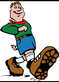 artwork of a happy hiker